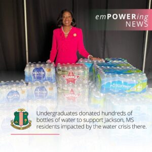 Alpha Kappa Alpha Sorority, Incorporated’s undergraduate members come together to aid the water emergency in Jackson, MS. More than 1000+ sorority members from Tennessee, Mississippi, and Alabama will convene in Birmingham, AL this weekend for the Undergraduate Roundup Summit.